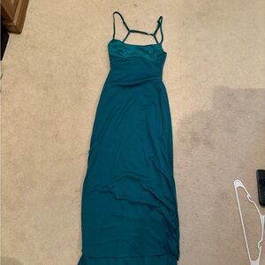 Chic Strapless Teal Dress
